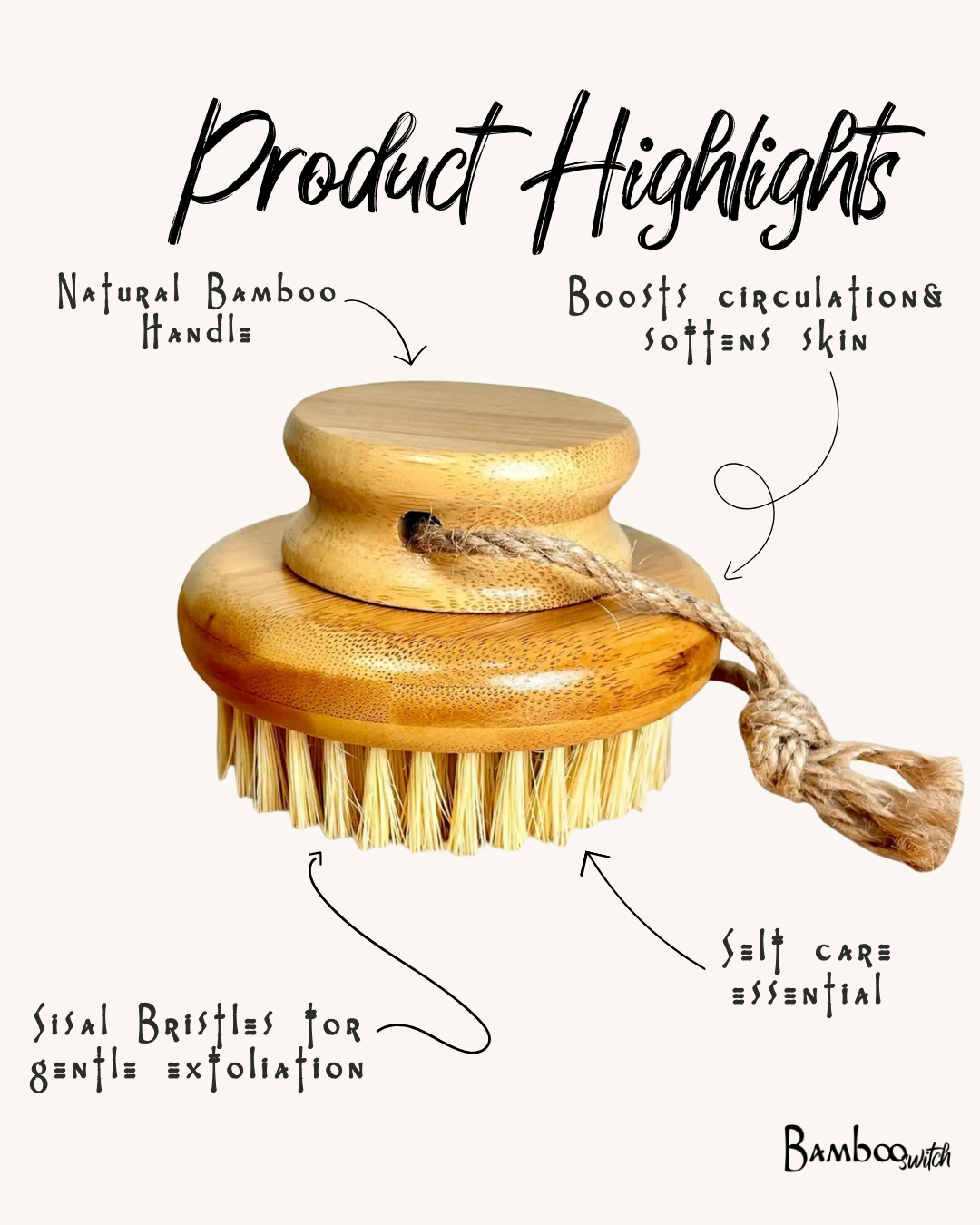 Bamboo Body Dry Brush | Faire Market Bestseller - Baycreek & Co
