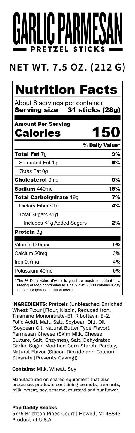 Pop Daddy – Garlic Parmesan Pretzels
