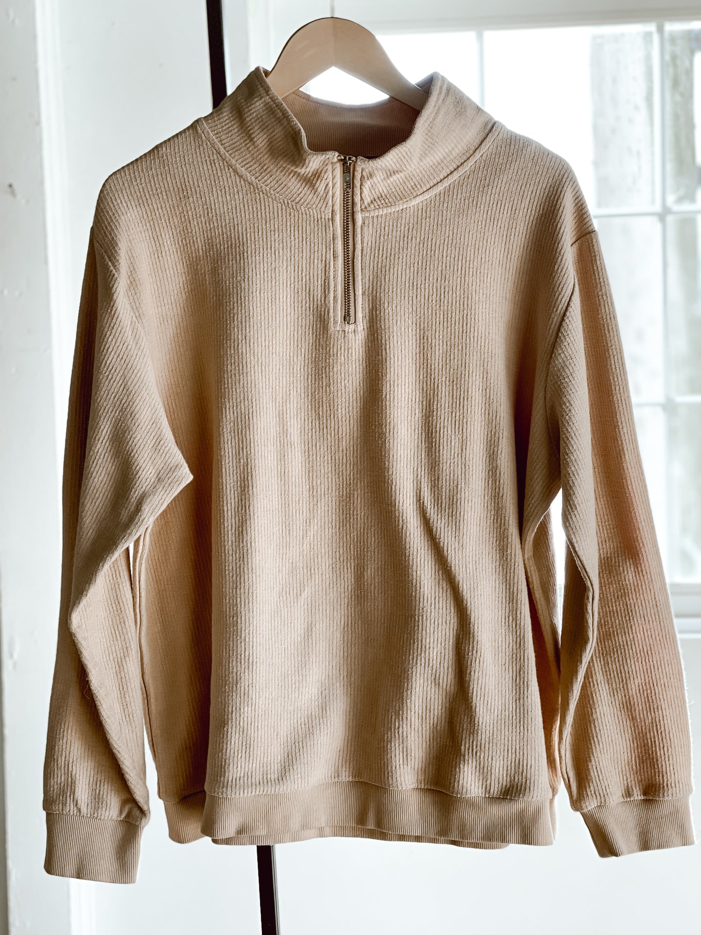 Sweater with quarter length zip