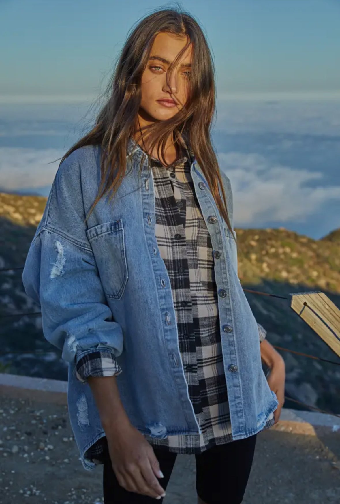 Denim Ripped Button Down