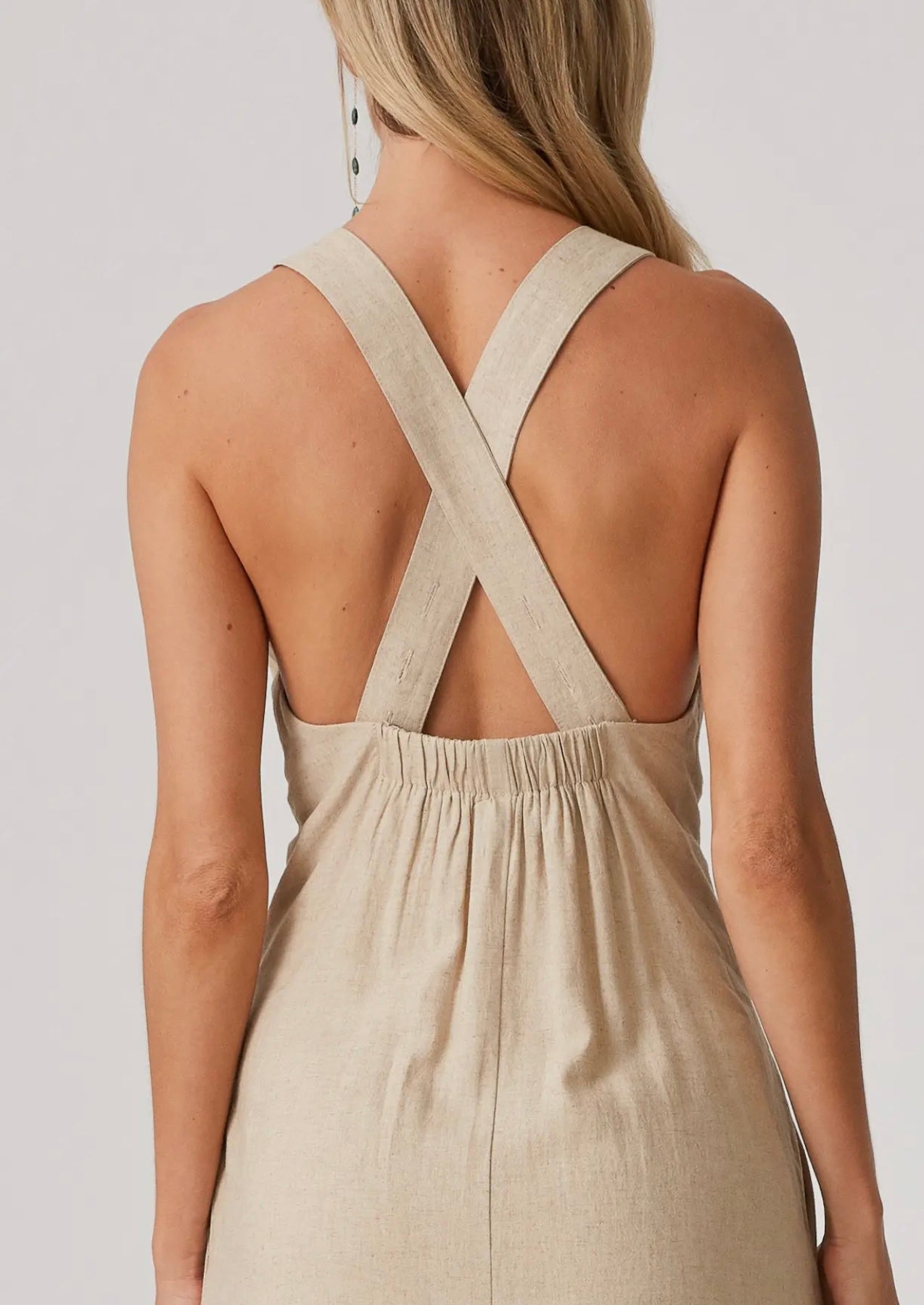 Sandy Low Back Linen Dress