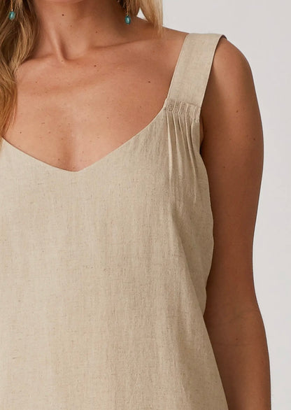 Sandy Low Back Linen Dress