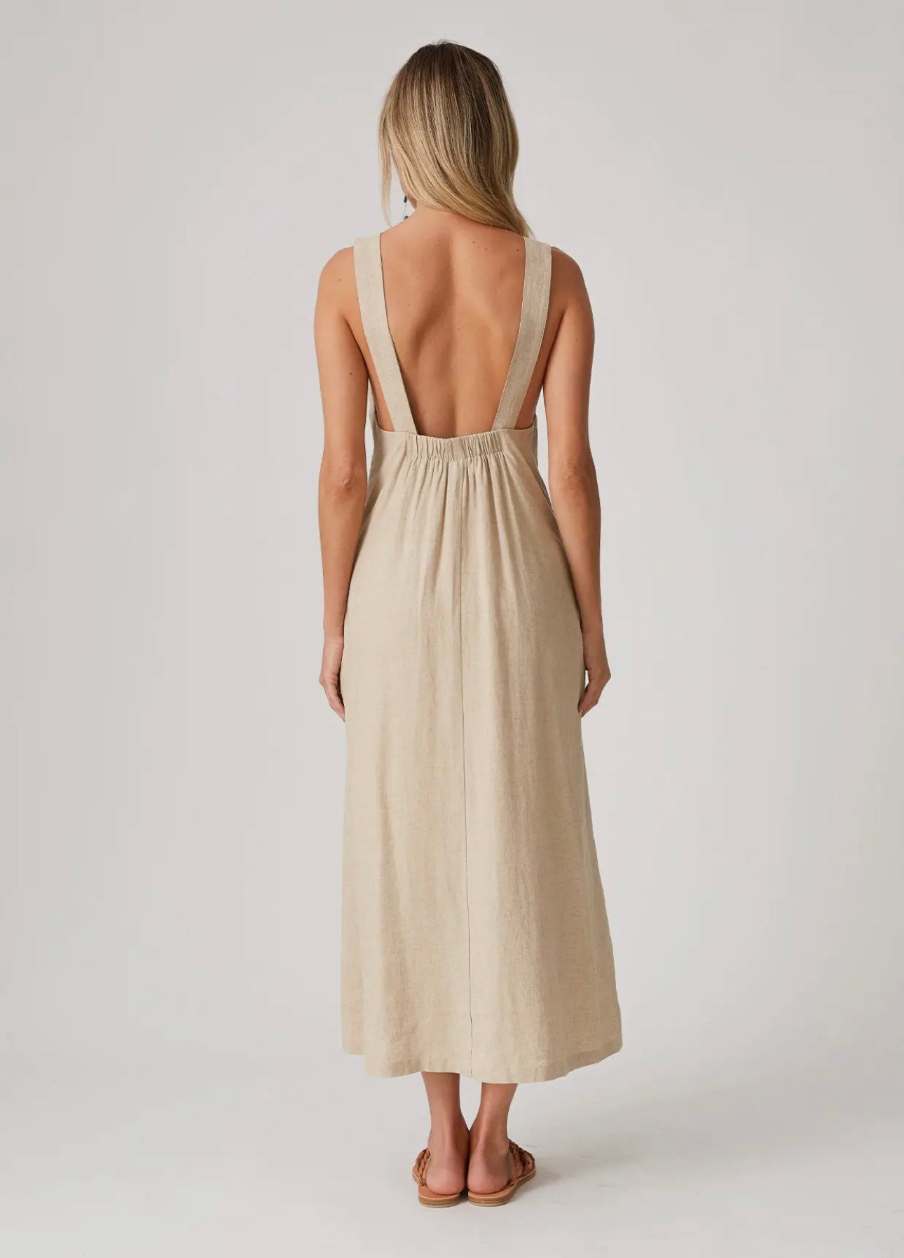 Sandy Low Back Linen Dress