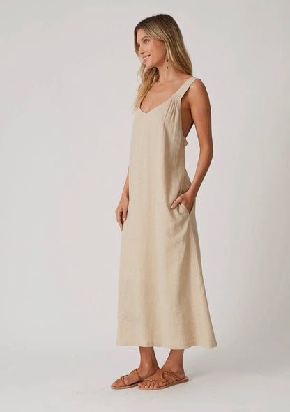 Sandy Low Back Linen Dress