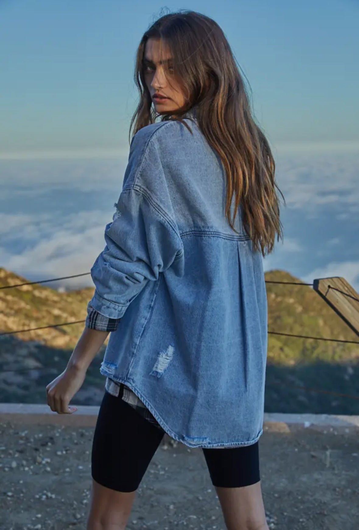 Denim Ripped Button Down