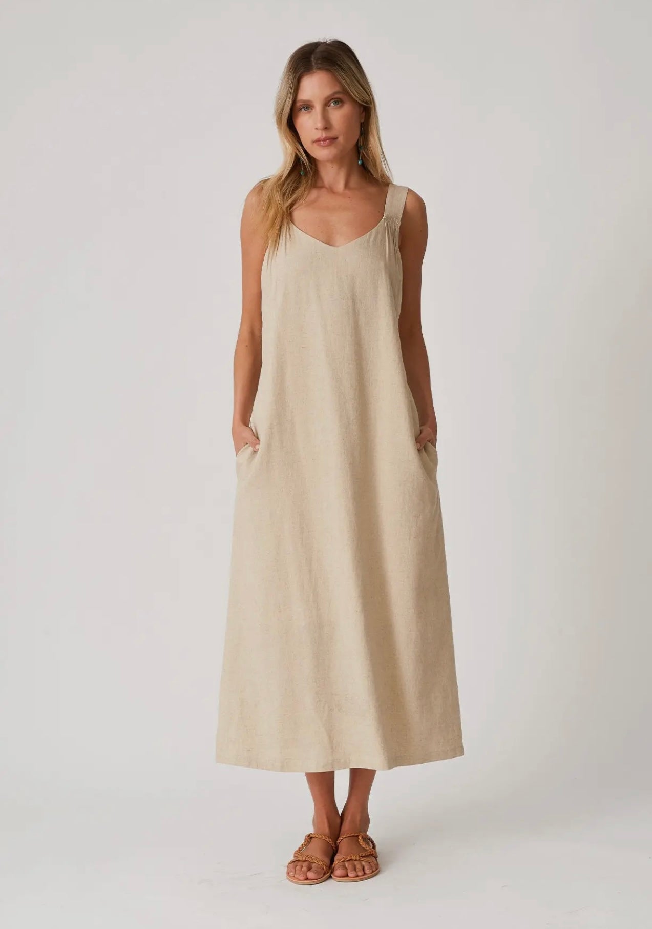 Sandy Low Back Linen Dress