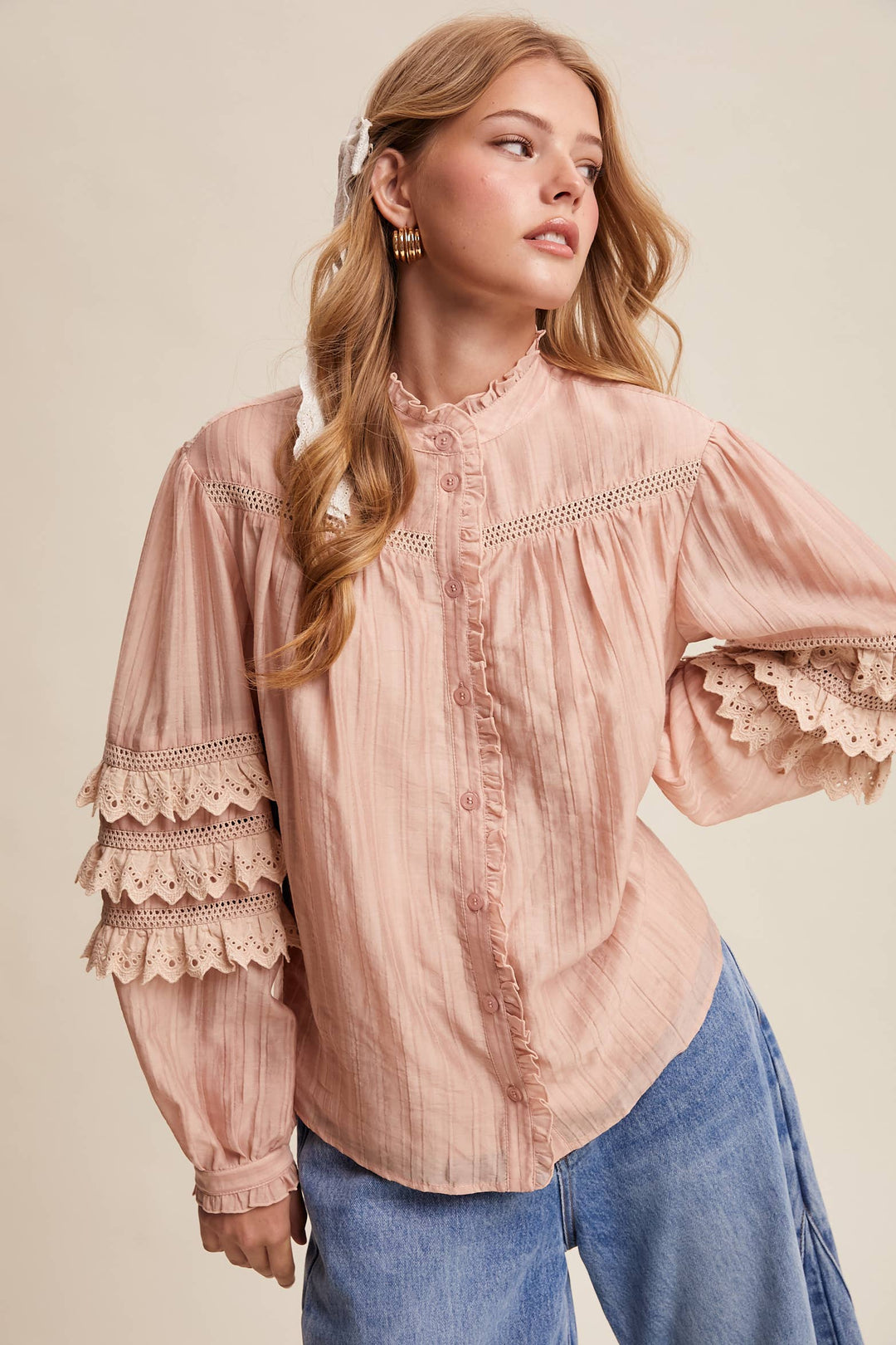 Clover Pintuck Blouse - Baycreek & Co