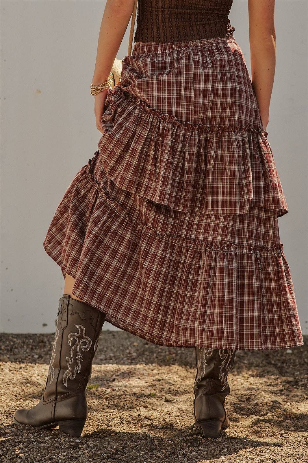 Laramie Plaid Maxi Skirt