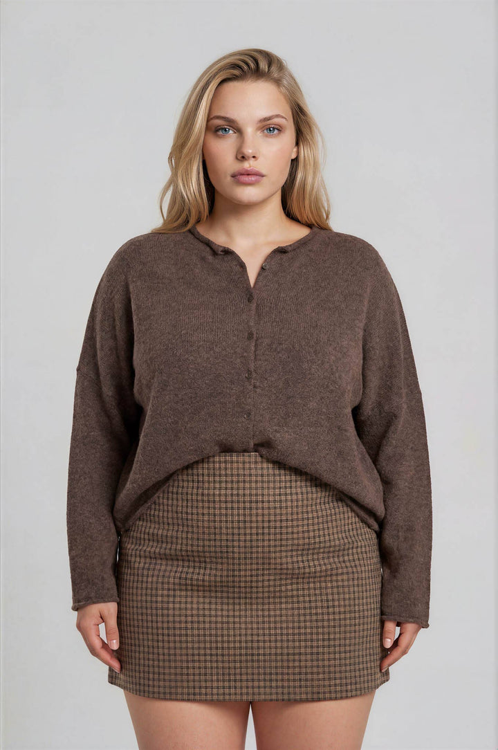PLUS LIGHTWEIGHT BUTTON DOWN KNIT CARDIGAN - Baycreek & Co