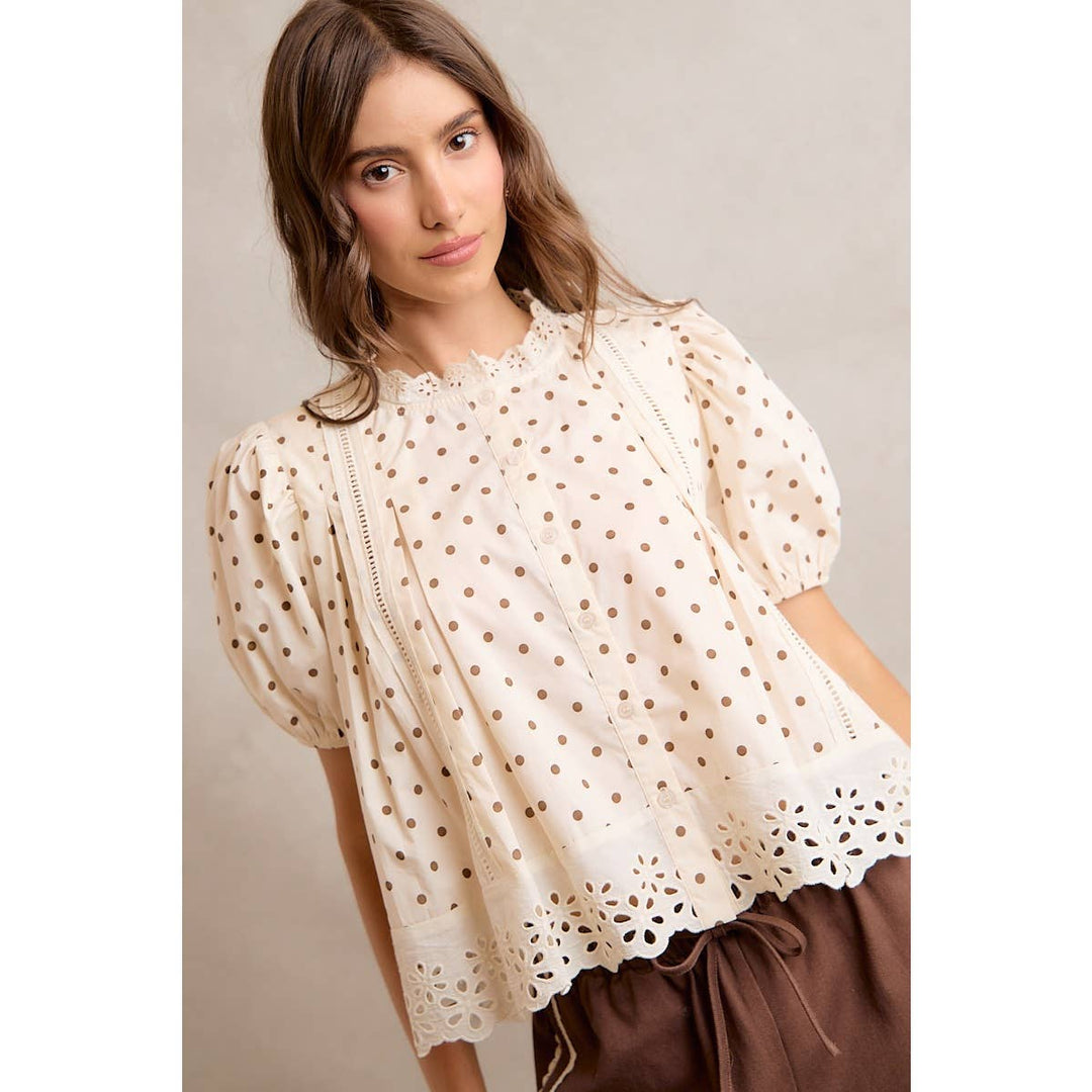 PRESALE Polka Dot Lace Blouse