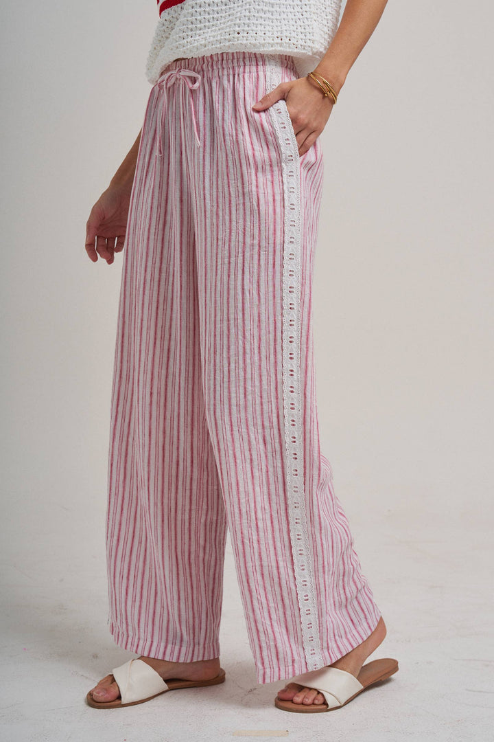 Pink Lace & Linen Bottoms