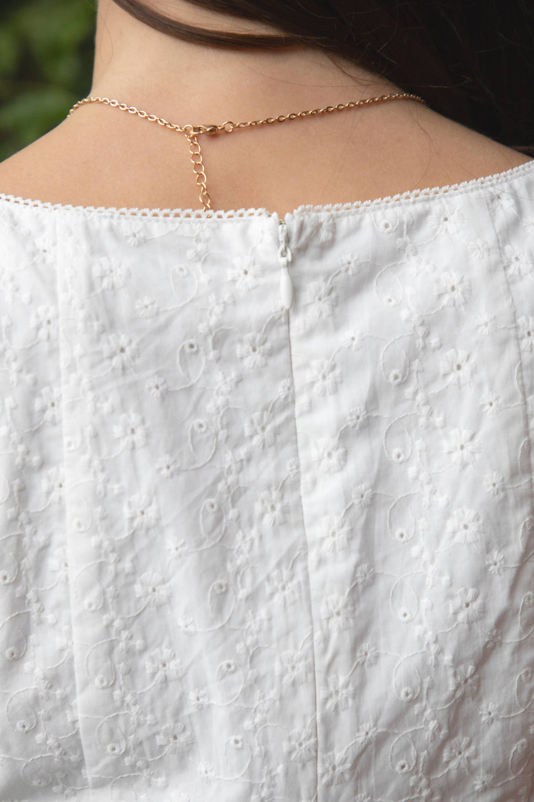 AMAYRA Sleeveless Square Neck Eyelet Mini Dress - Baycreek & Co