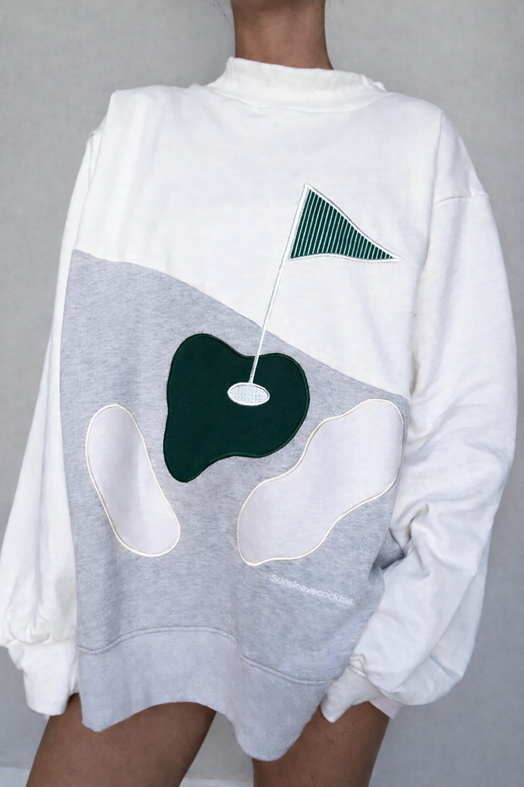 Fairway Golfing On The Green Mockneck Sweatshirt 100% Cotton - Baycreek & Co