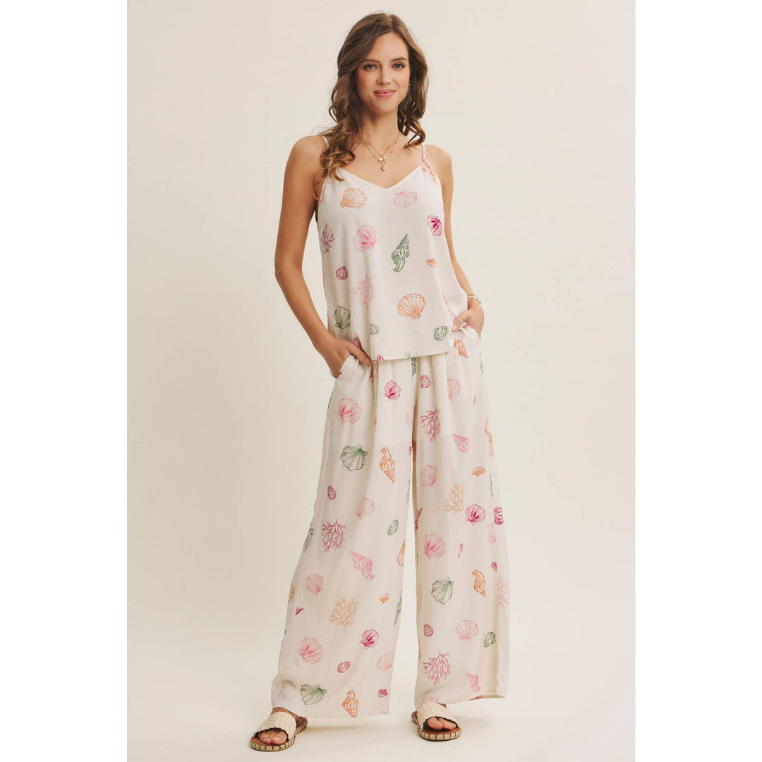 Seashell Wide Leg Bottoms - Baycreek & Co