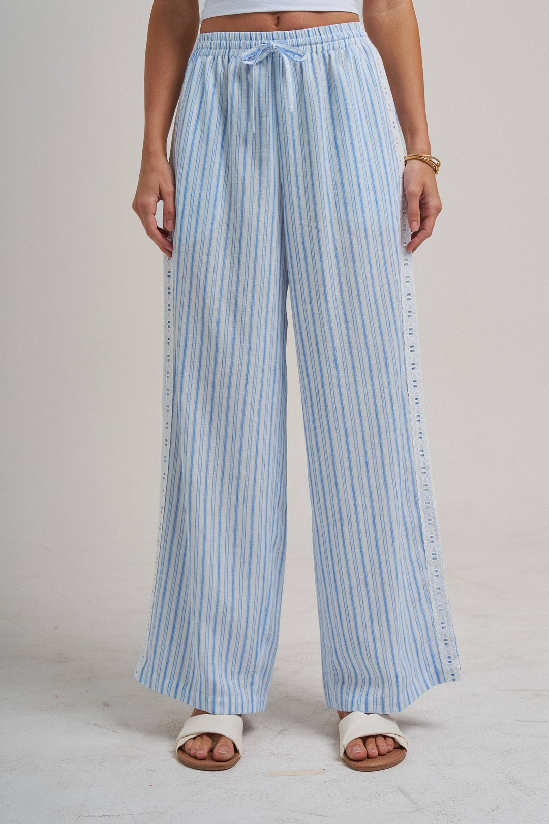 Blue Lace & Linen Bottoms