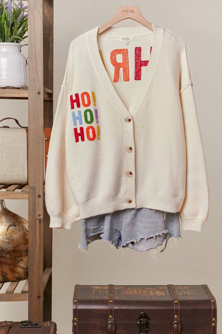 Merry Letter Knit Cardigan