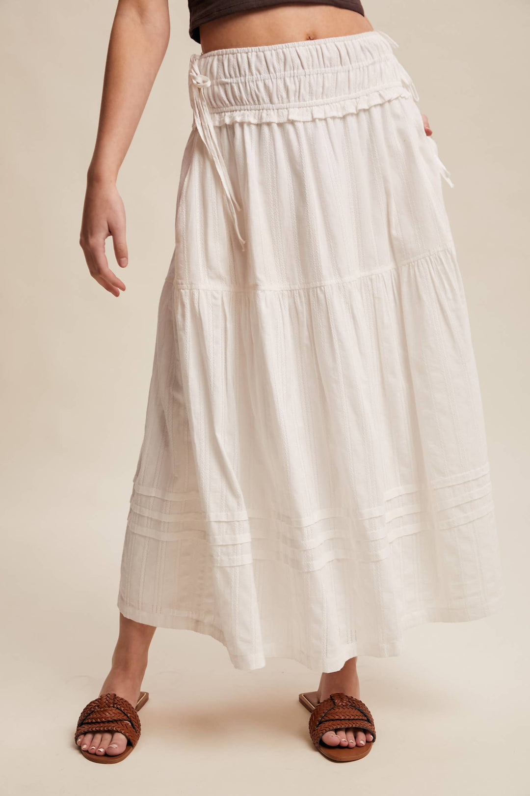 Textured Cotton Maxi Skirt - Baycreek & Co