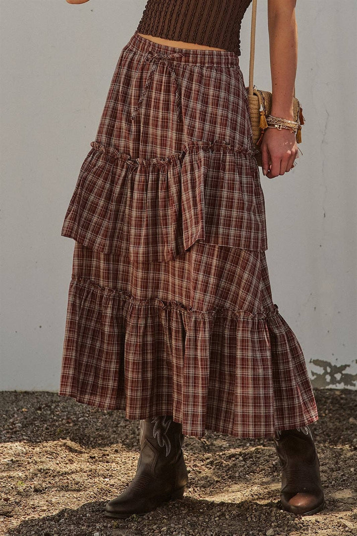 Laramie Plaid Maxi Skirt