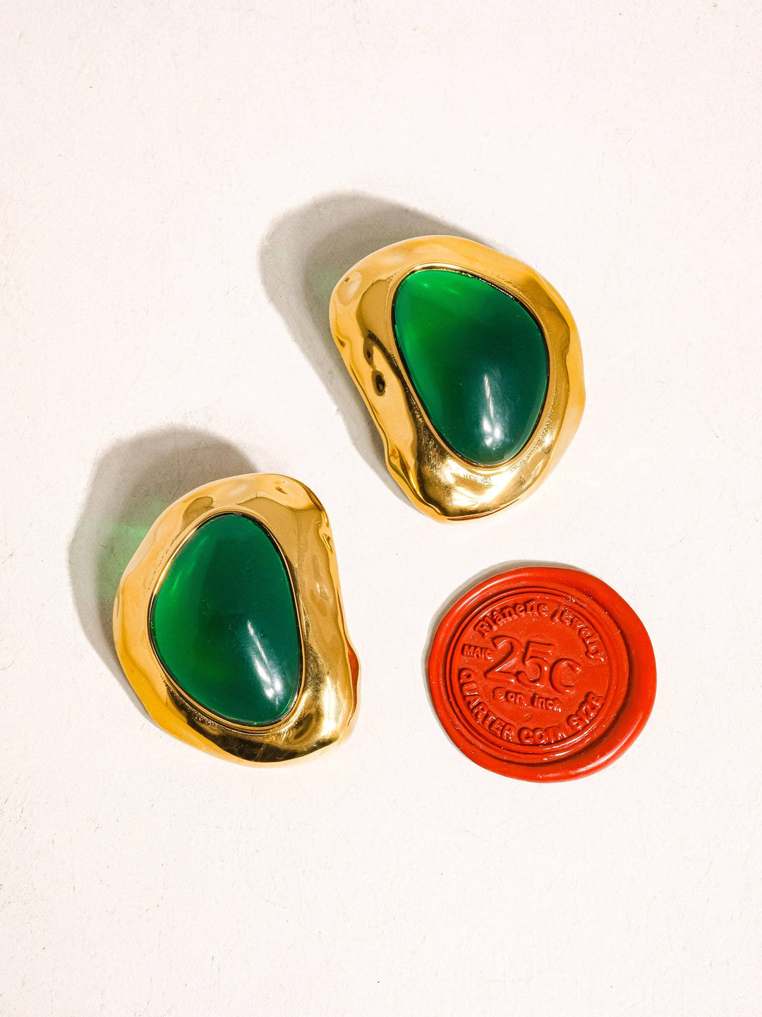 Mei Green Stone Stud