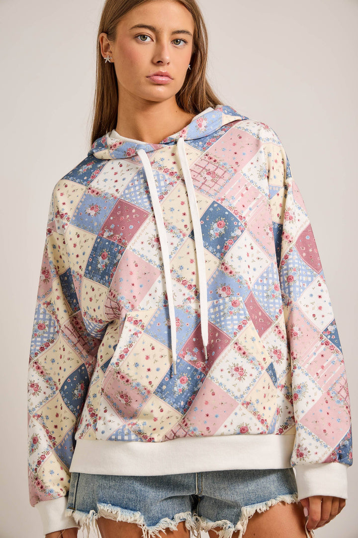 Patchwork Quilted Hoodie