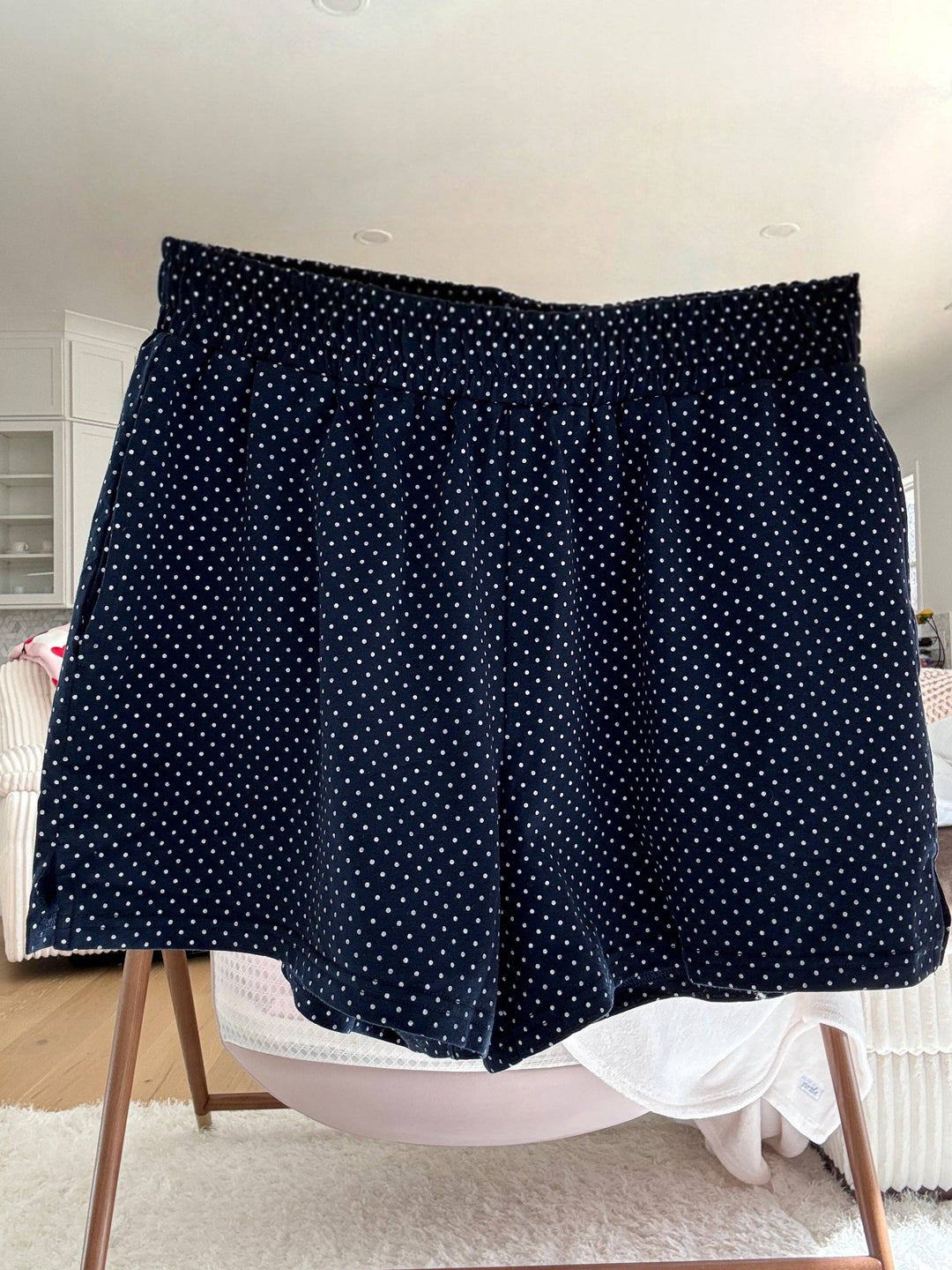 Sunkissed Coconut Navy Polka Dot Shorts