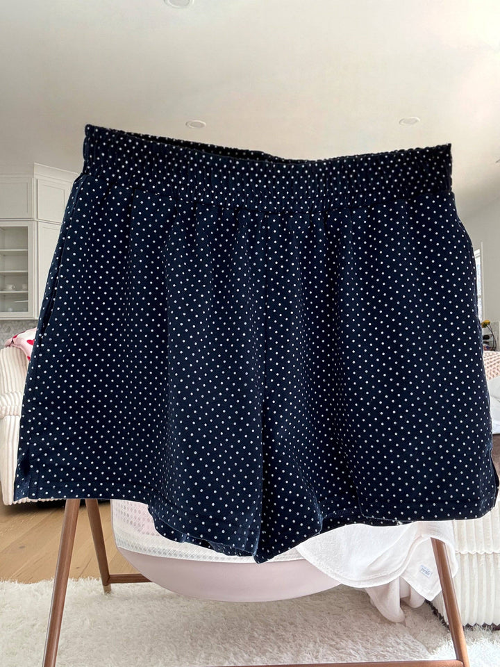 Sunkissed Coconut Navy Polka Dot Shorts