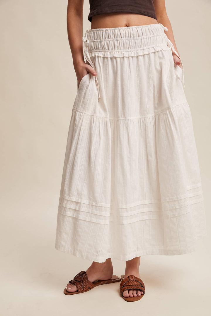 Textured Cotton Maxi Skirt - Baycreek & Co