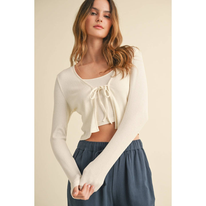 2 Piece Tank and Tye Sweater Top