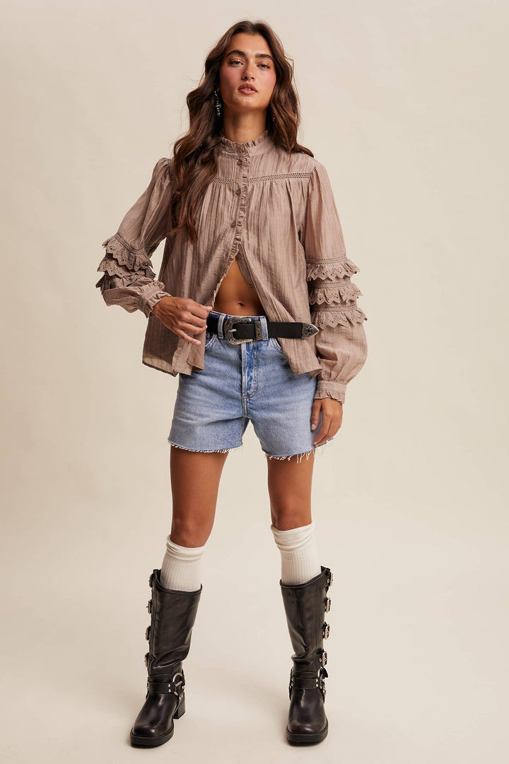 Clover Pintuck Blouse - Baycreek & Co