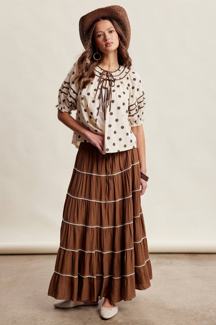 Polka Dot Ruffle Blouse