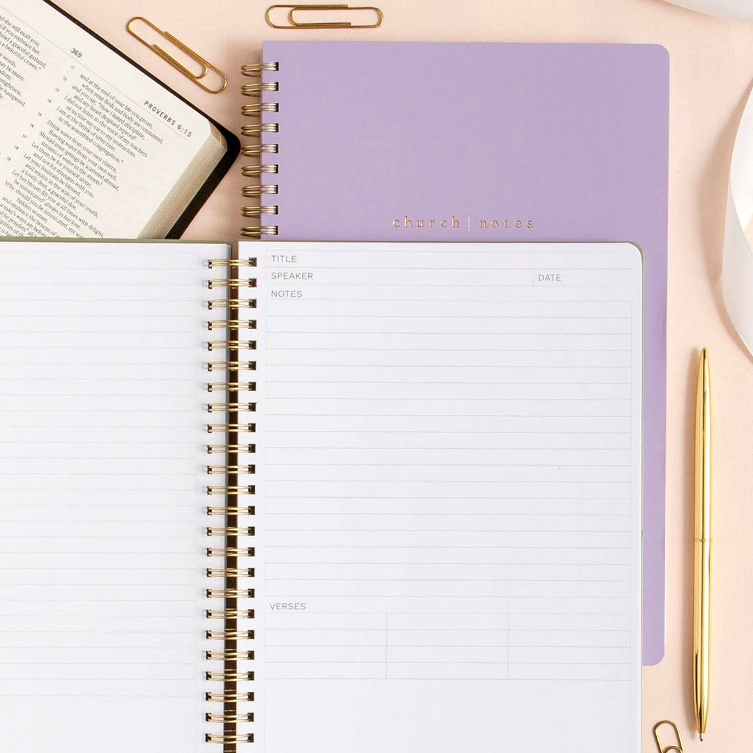 Lilac Church Notes Notebook