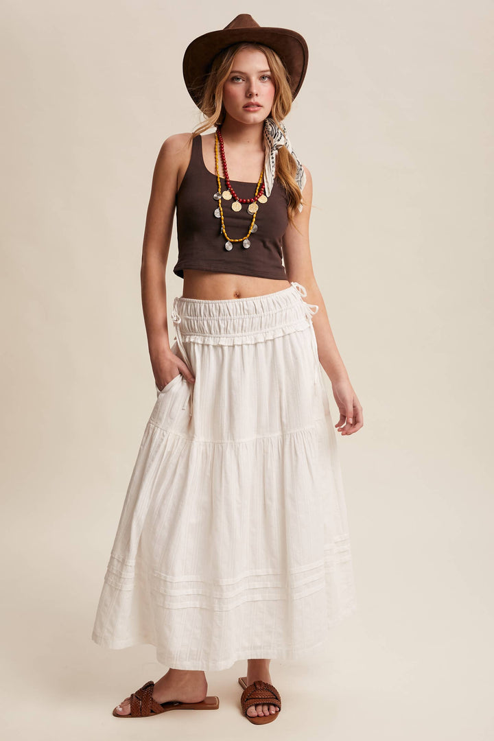 Textured Cotton Maxi Skirt - Baycreek & Co