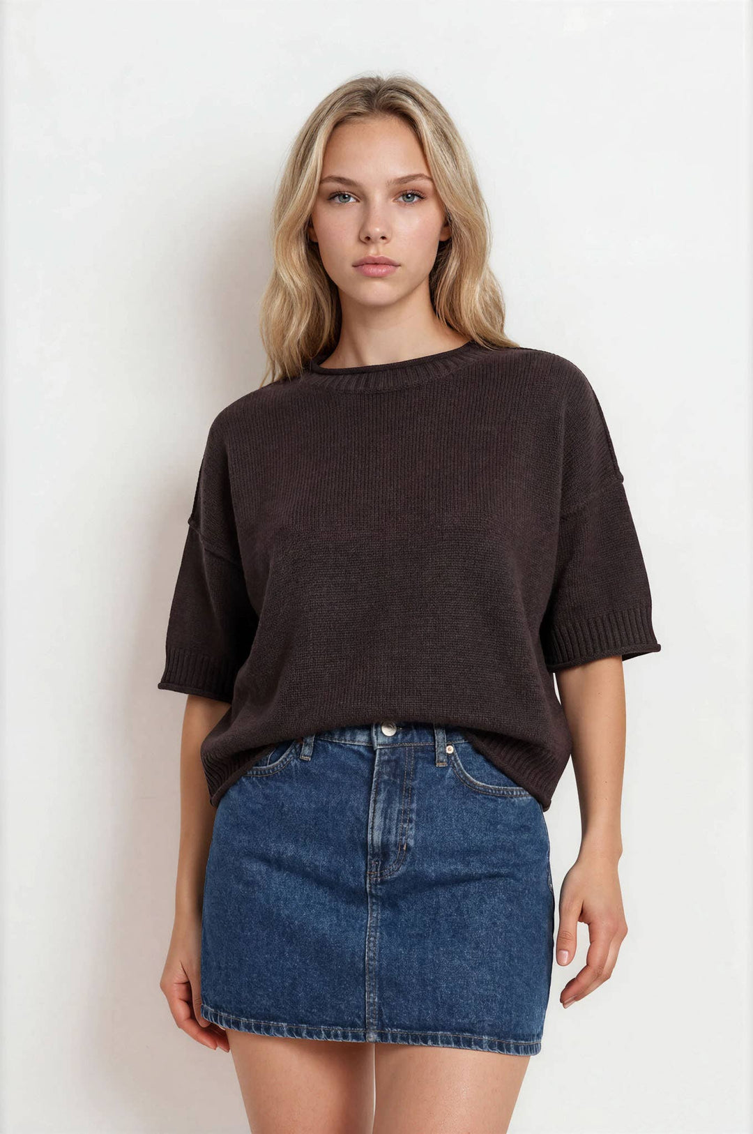 EXPOSED SEAM DROP SHOULDER SHORT SLEEVE PULLOVER - Baycreek & Co