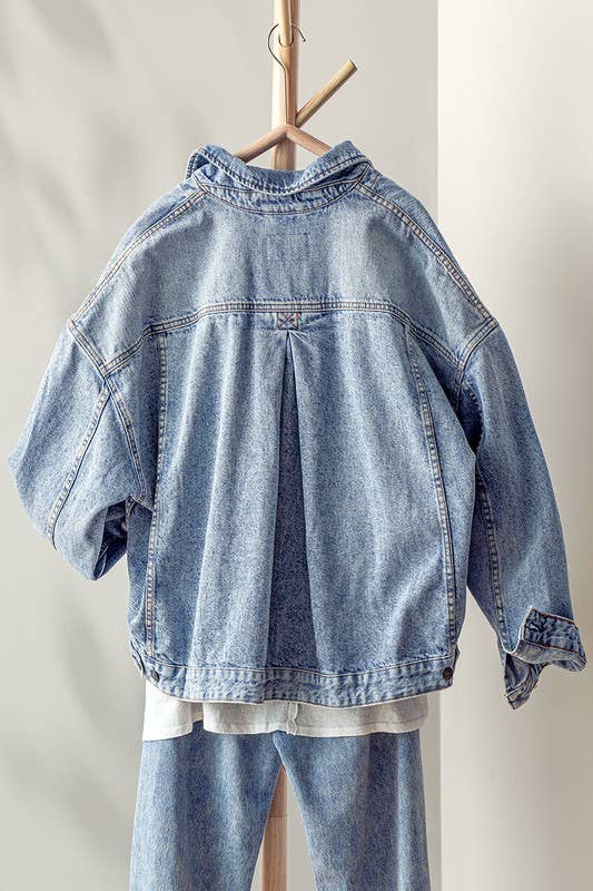 Pleat Western Denim Jacket