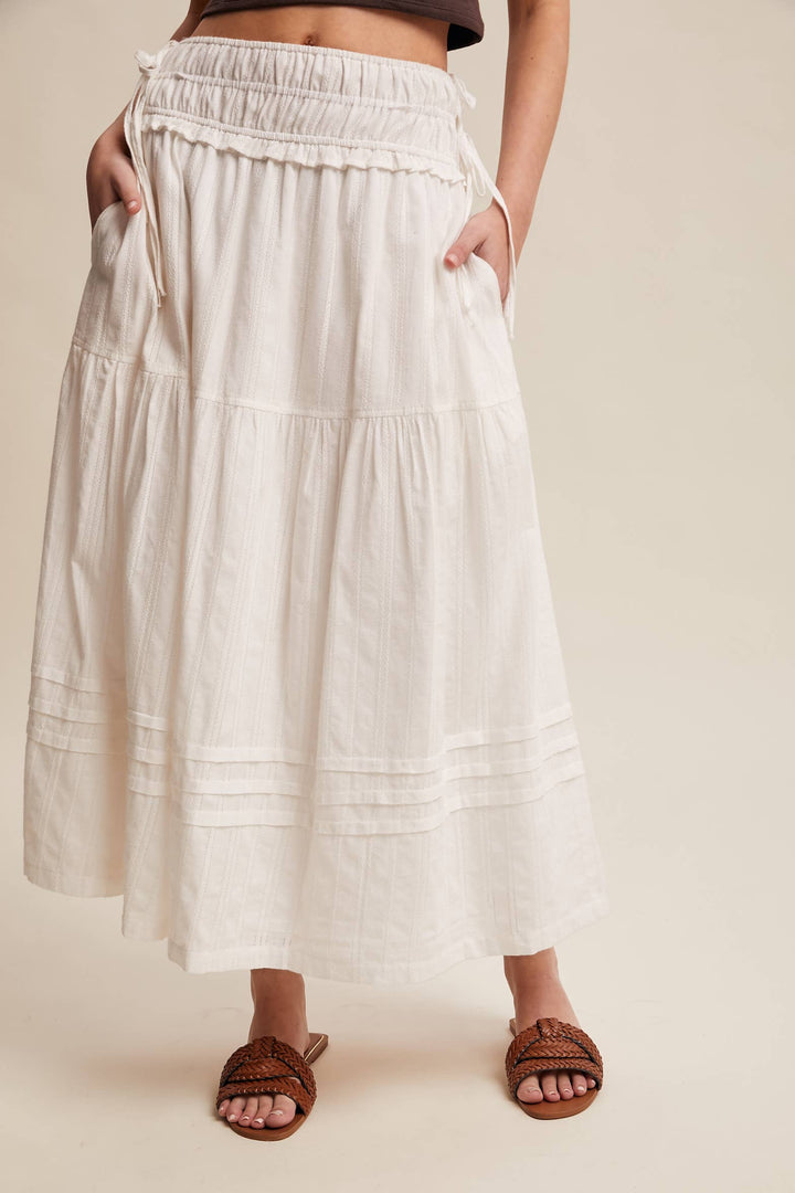 Textured Cotton Maxi Skirt - Baycreek & Co