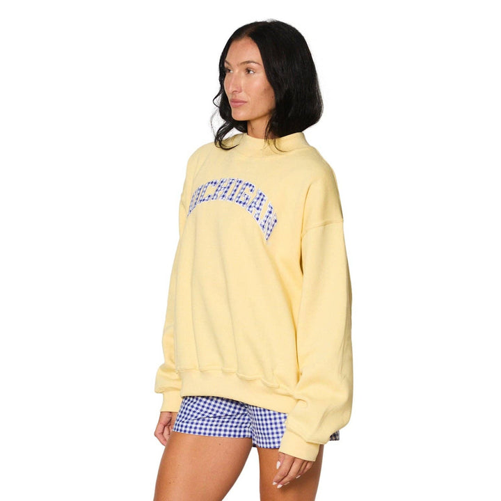 Michigan Butter Yellow Mock Neck