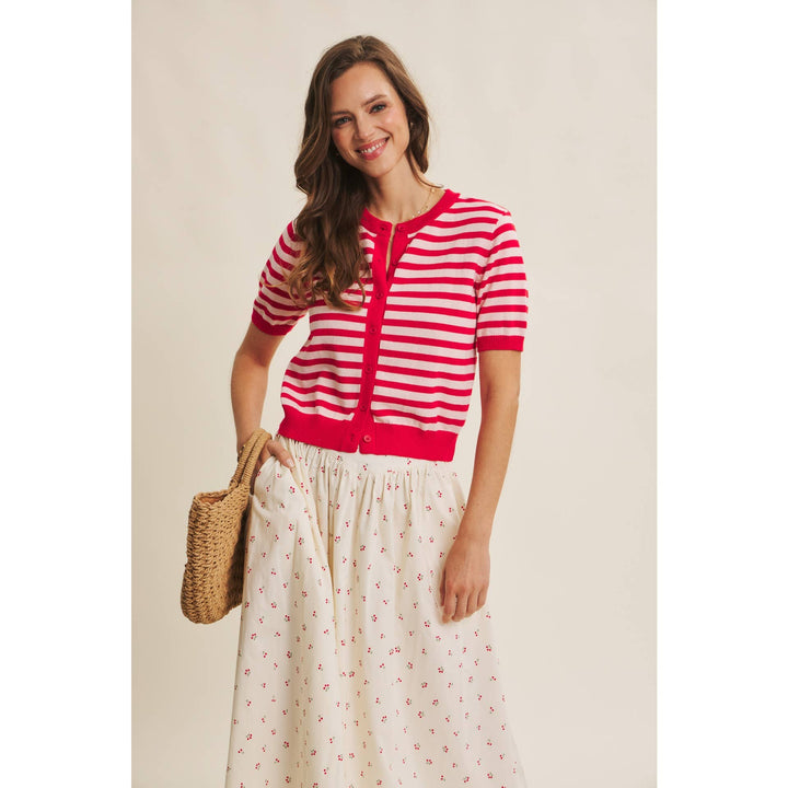 Cotton Cherry Midi Skirt
