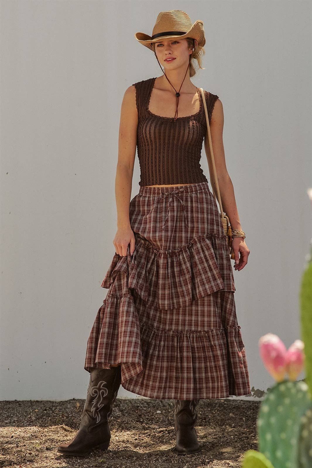 Laramie Plaid Maxi Skirt
