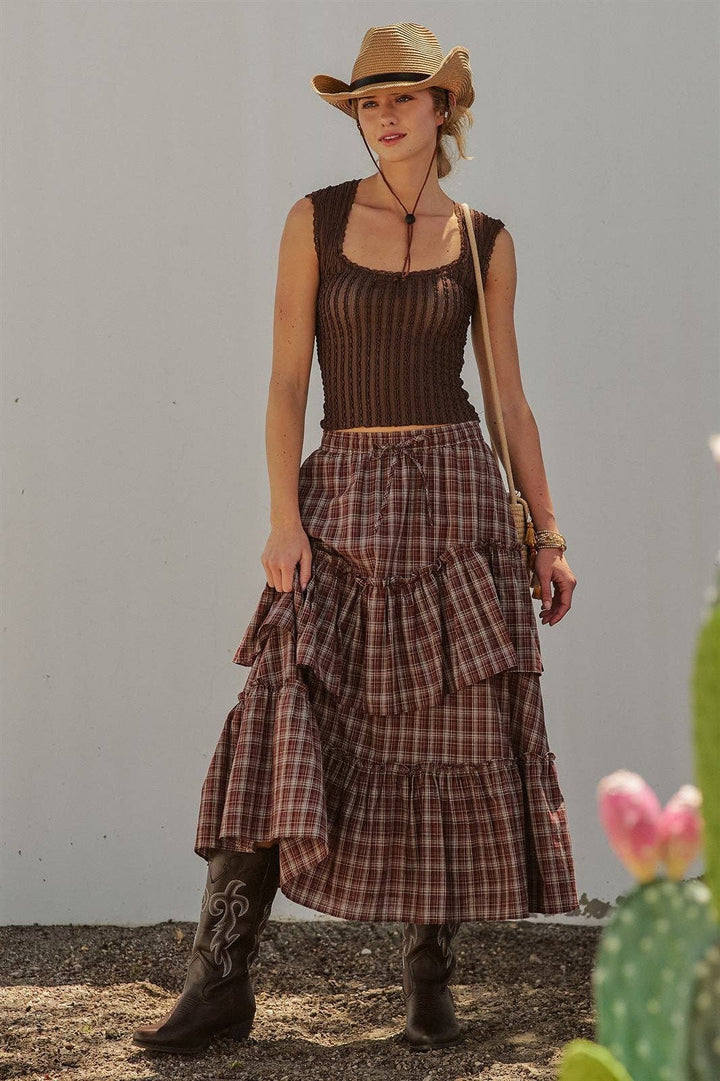 Laramie Plaid Maxi Skirt