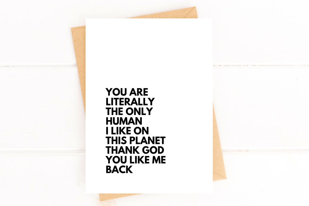 Funny Anniversary Card You Are the Only Human I Like Card - Baycreek & Co