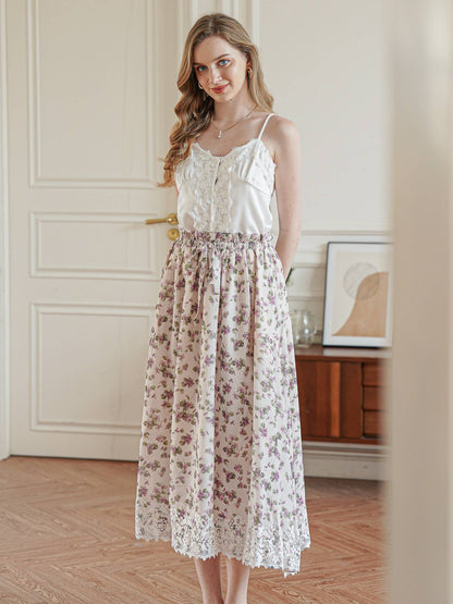 Vintage Blossom Midi Skirt