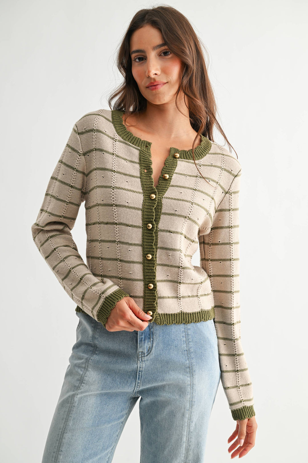Olive Button Cardigan - Baycreek & Co