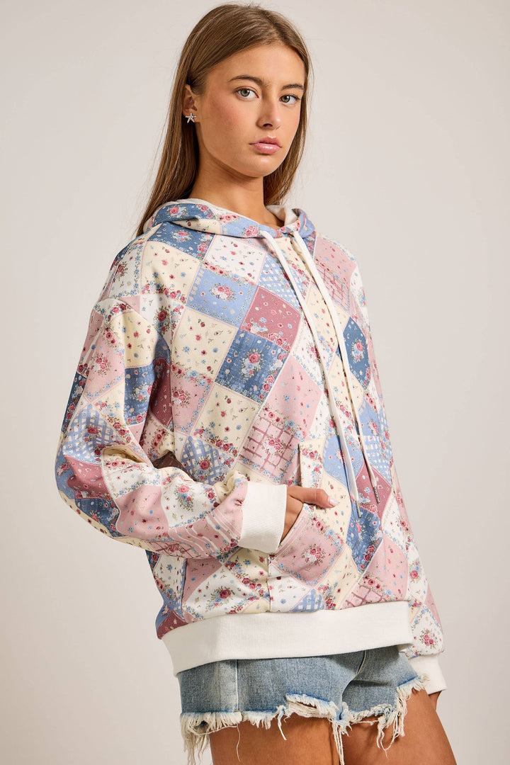 Patchwork Quilted Hoodie
