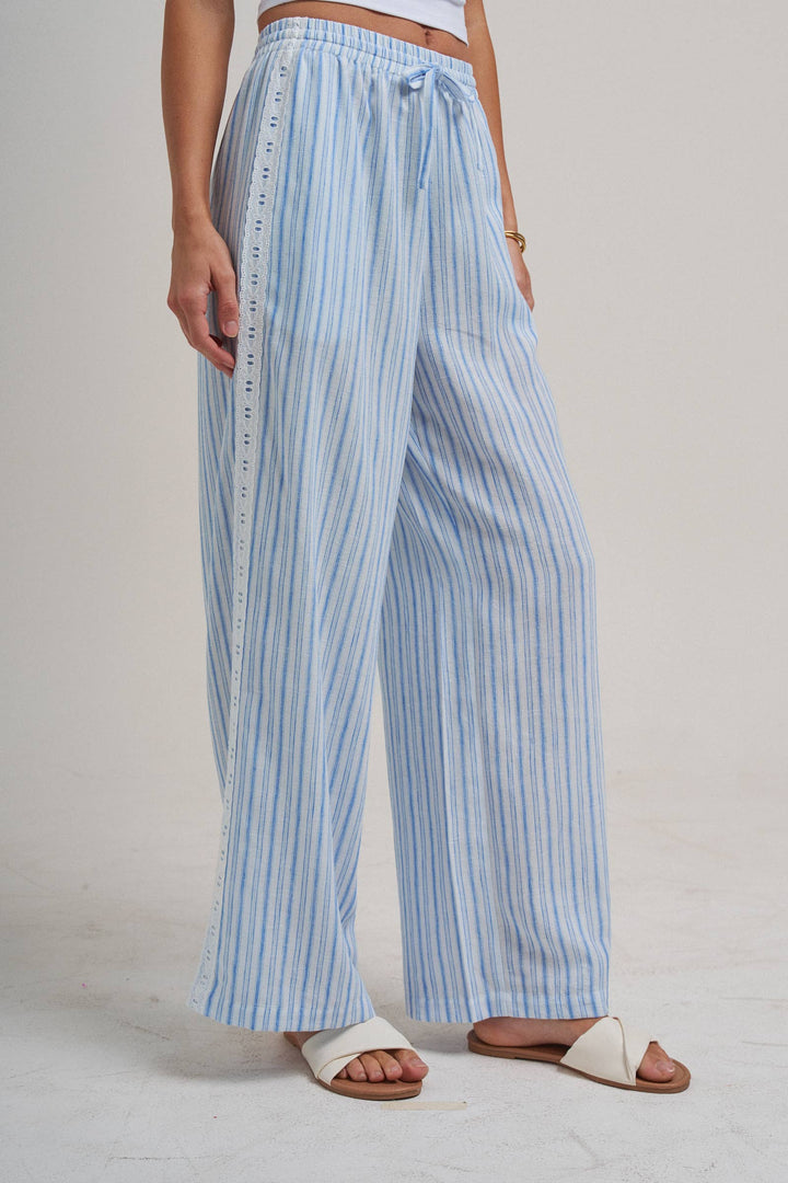 Blue Lace & Linen Bottoms