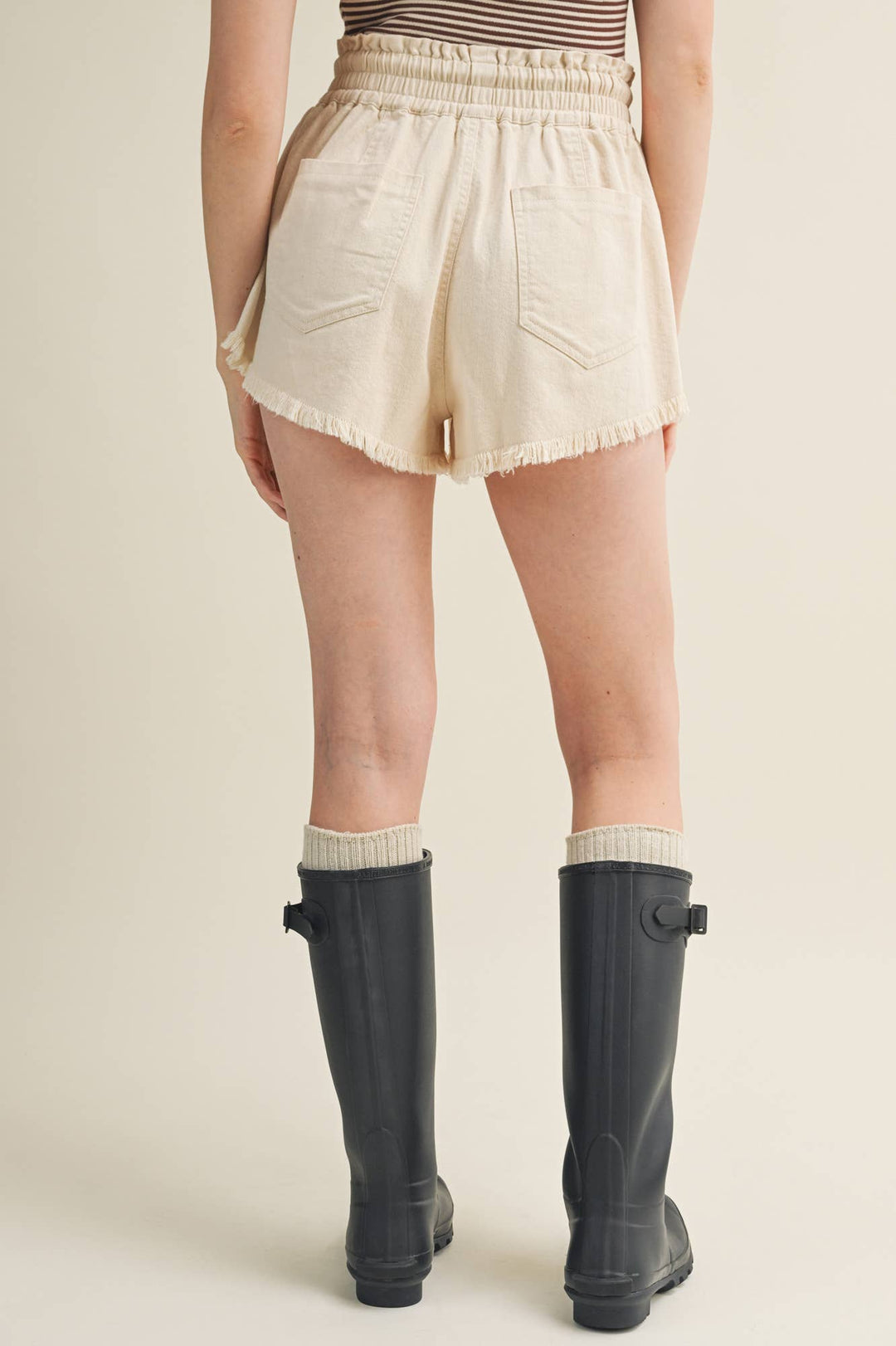 Frayed Hem Rope Shorts - Baycreek & Co