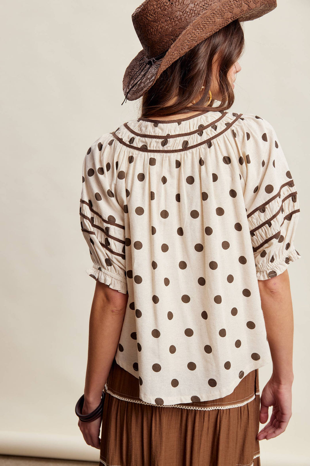 Polka Dot Ruffle Blouse