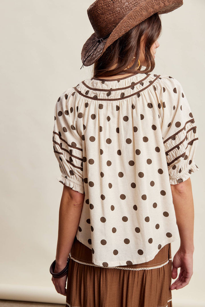 Polka Dot Ruffle Blouse