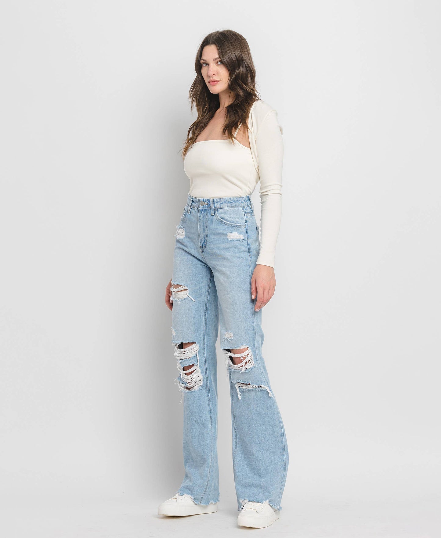 90'S Vintage Super High Rise Flare Jeans