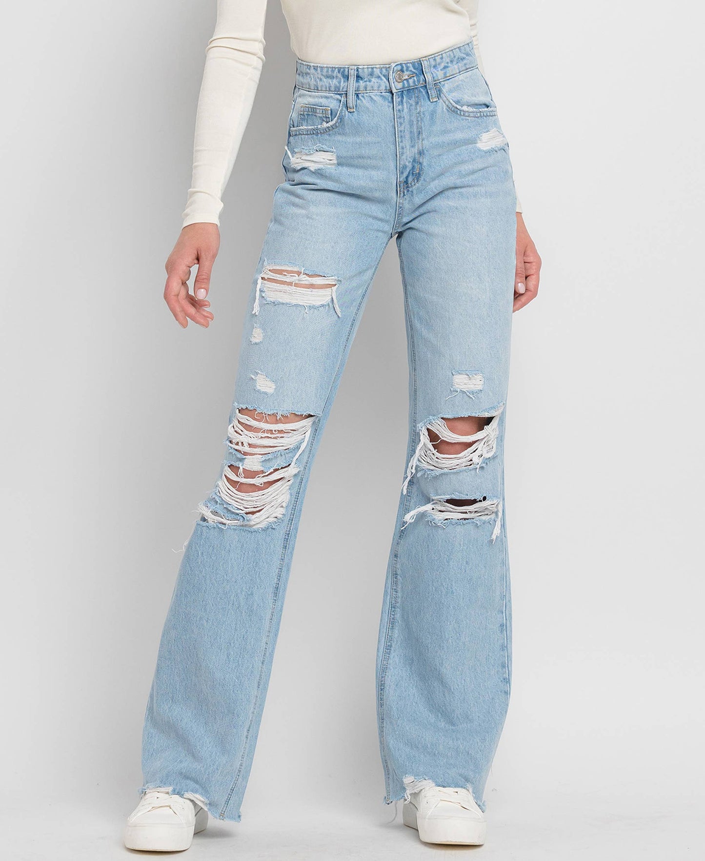 90'S Vintage Super High Rise Flare Jeans