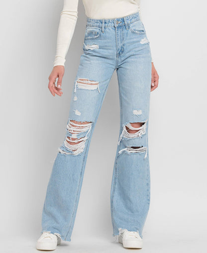 90'S Vintage Super High Rise Flare Jeans